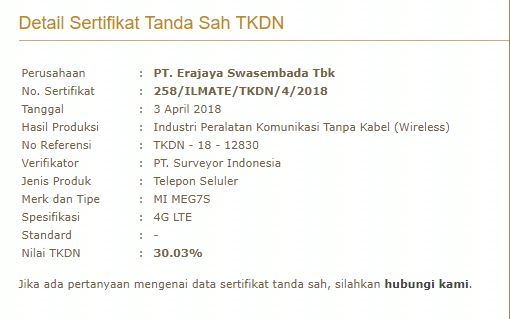 TKDN - Xiaomi Redmi Note 5